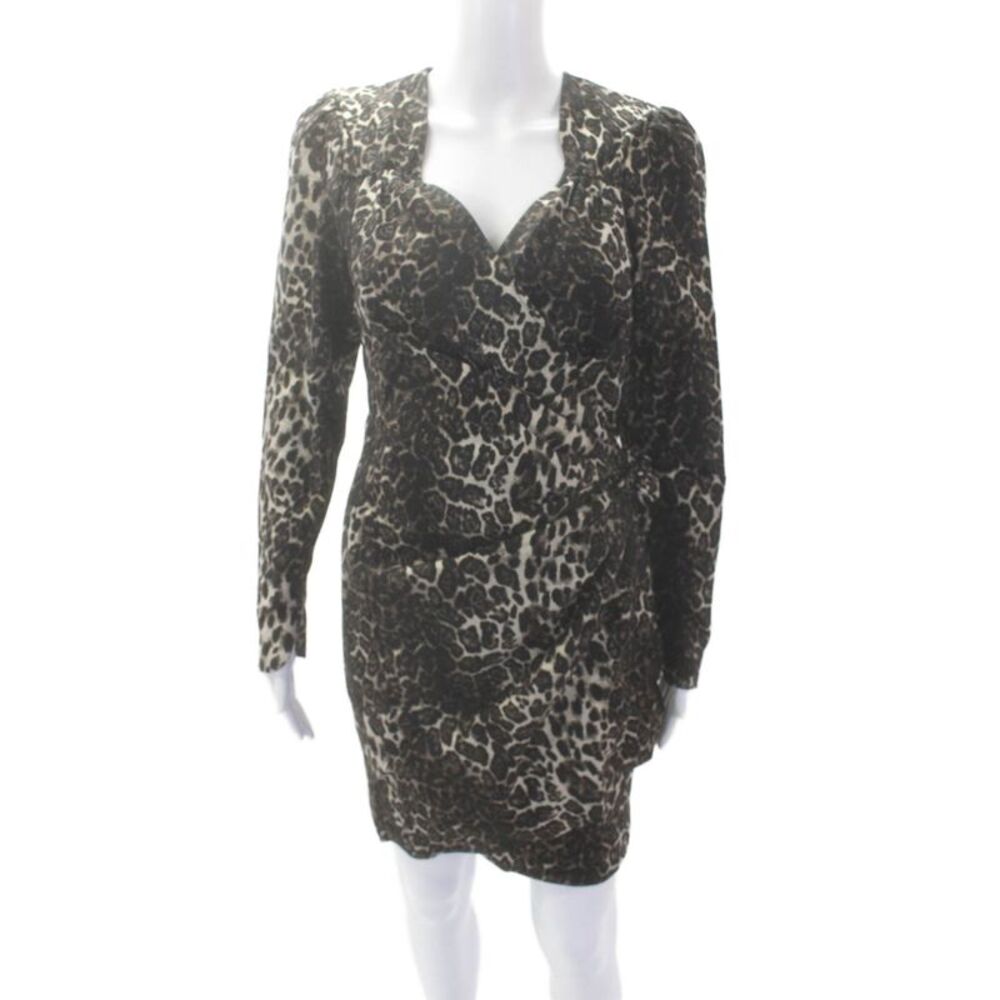 Essentiel Antwerp Womens Leopard Print Troubles Drape Mini Dress Brown Size 36